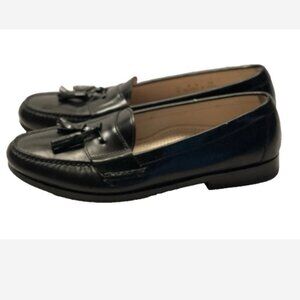 Cole Haan Leather Loafer Tasseled Men Size 11 B (Narrow) Black 3/4" Heel Slip On